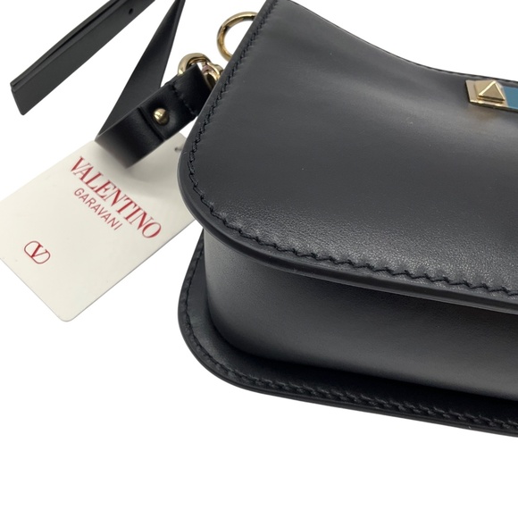 VALENTINO GARAVANI BLACK ROCKSTUD FIERCE SMALL CALFSKIN SHOULDER BAG - Picture 6 of 15